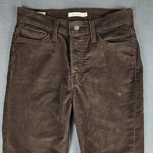 Levis Wedgie Straight Pants Womens 27 Brown Corduroy Premium Button Fly L28